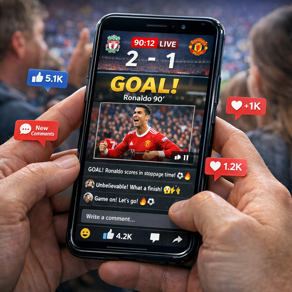event streams on a smartphone during a match