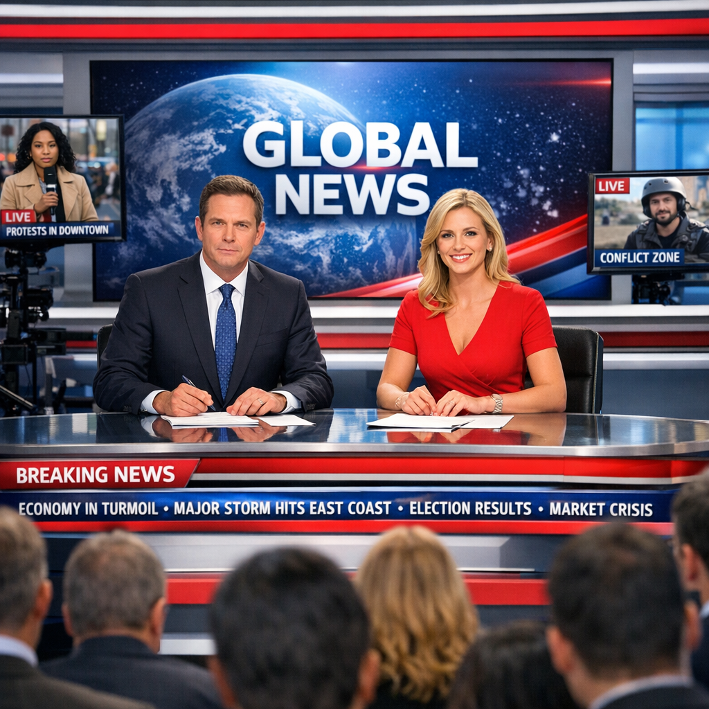 news ticker displaying updates